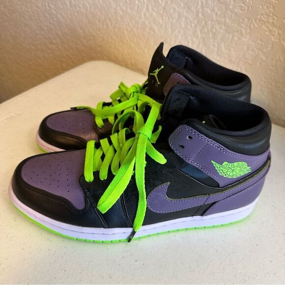 Nike Air Jordan 1 Retro Joker PURPLE and GREEN Size‎ 10 Night Vision 2012 - Picture 9 of 15
